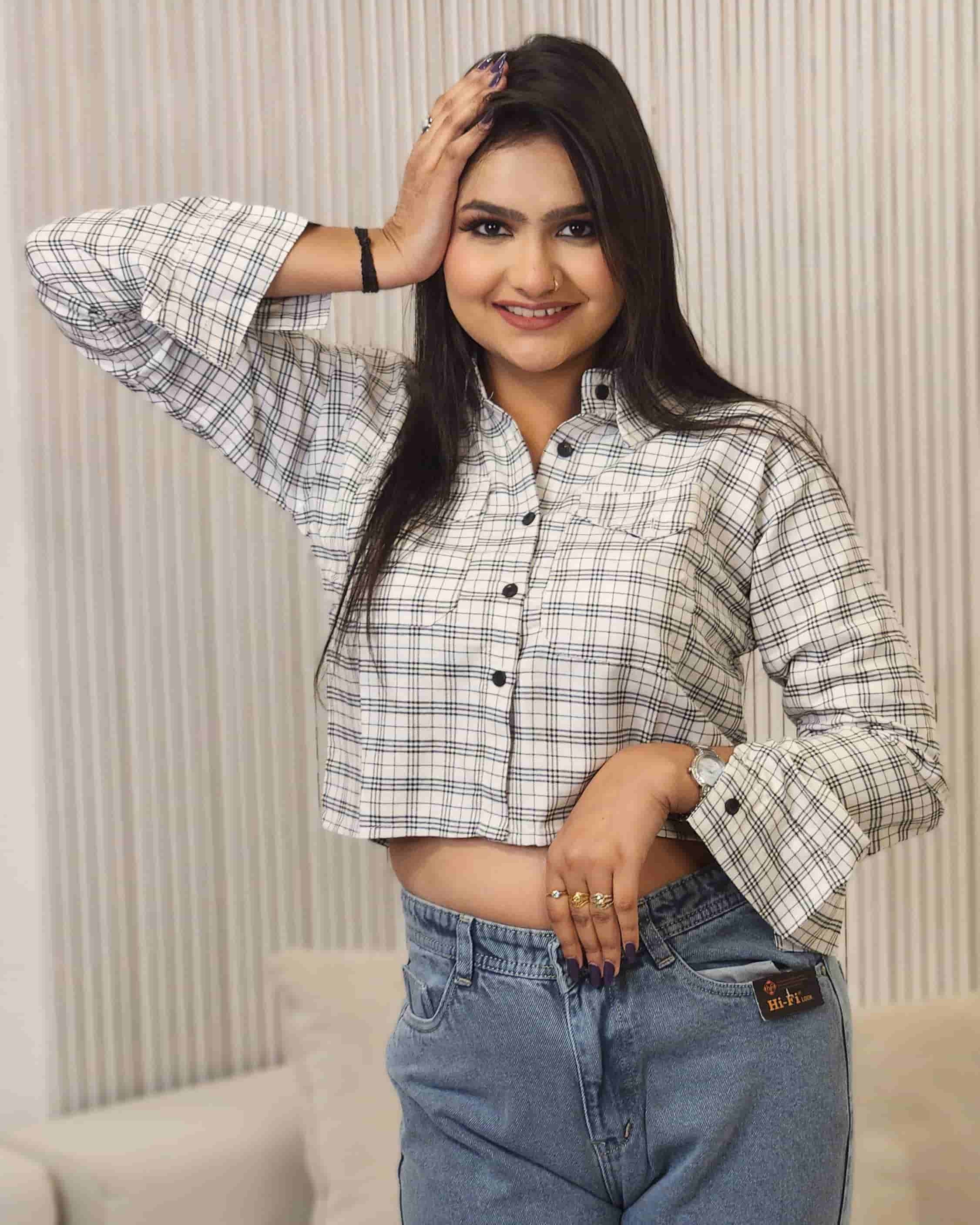 Checkered Crop Shirt
