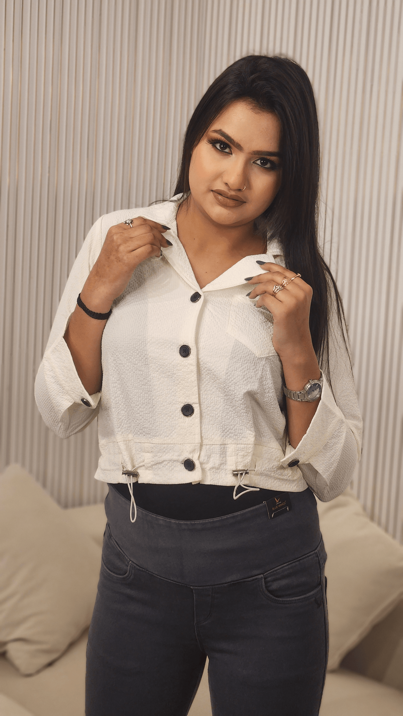 Stylish Latest Elegant Celadon Green Solid Casual Top