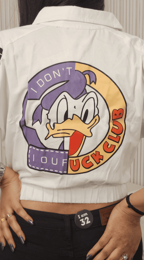 Women Shirt Collar Crop Top