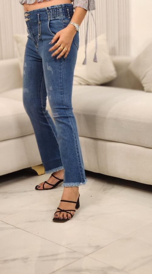 Women Bootcut Heavy Fade High Rise Stretchable Jeans