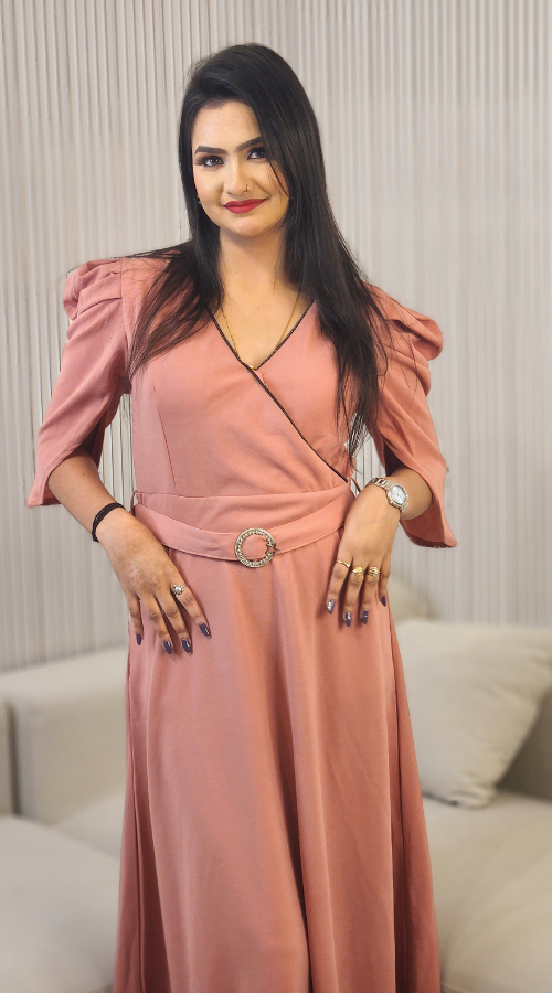 Women Fit and Flare Pink Dress