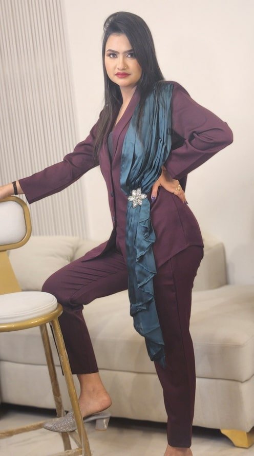 Designer Single-Breasted Blazers and Pants Co-Ord Set