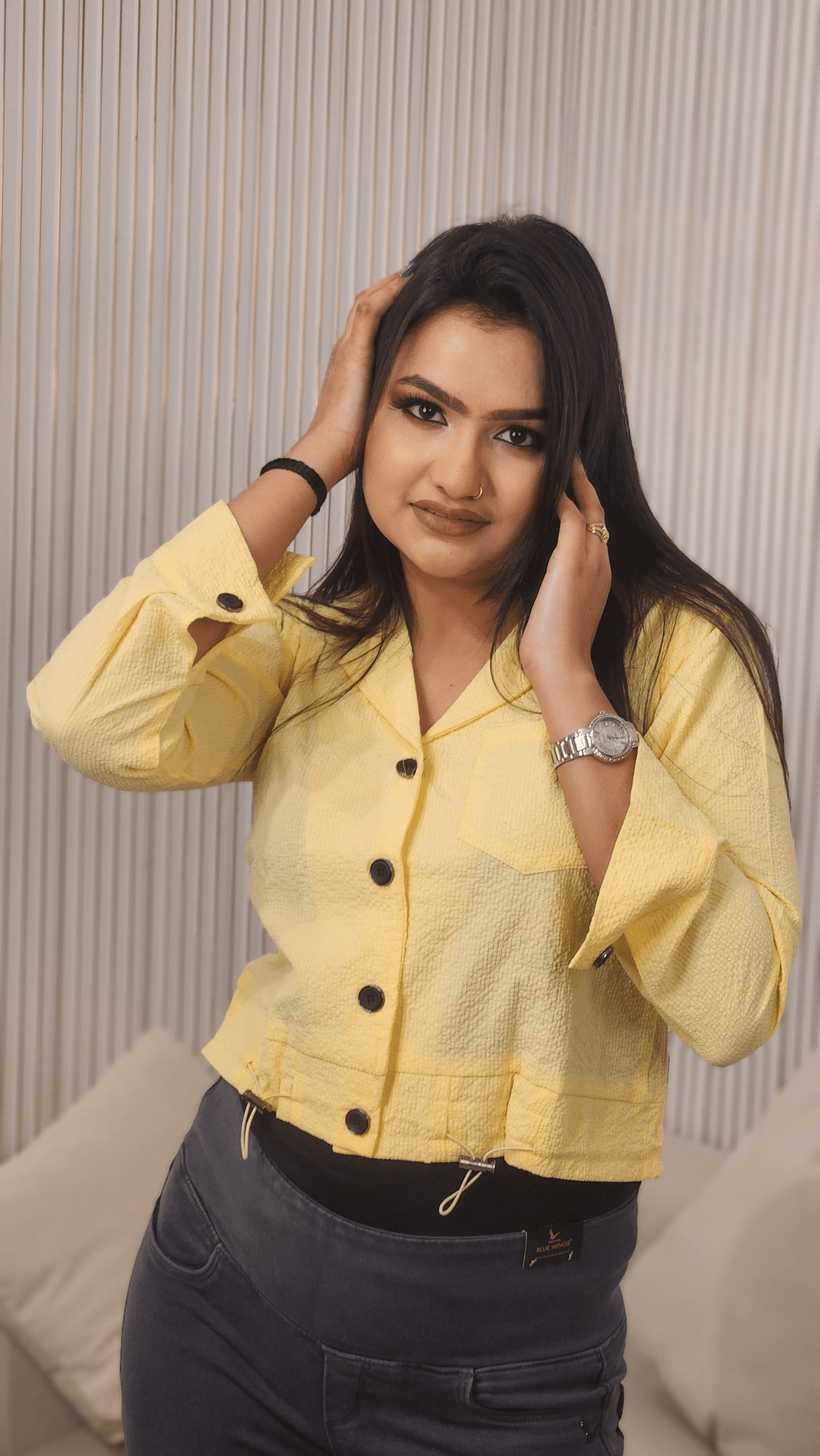 Stylish Latest Elegant Celadon Green Solid Casual Top