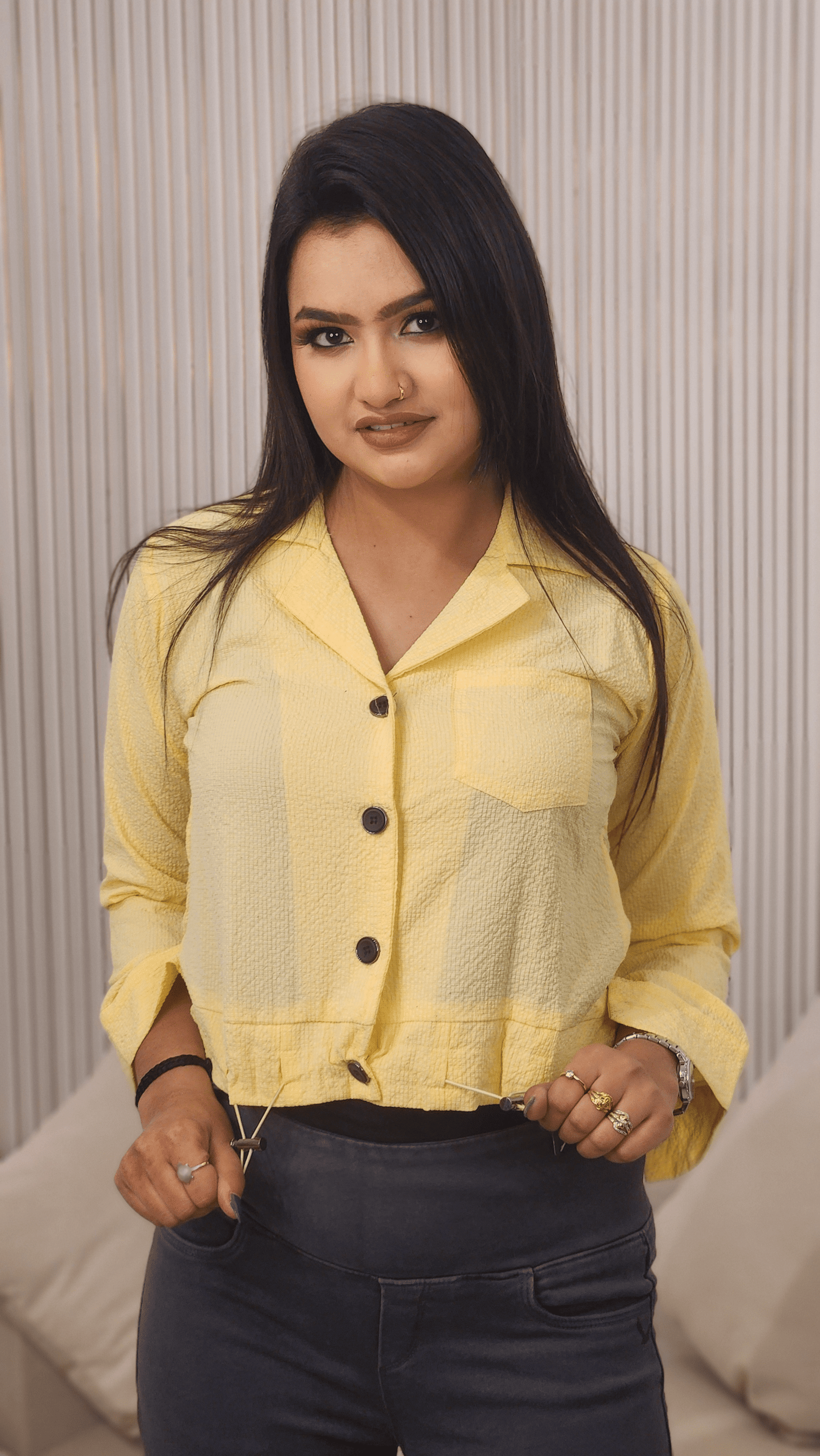 Stylish Latest Elegant Celadon Green Solid Casual Top