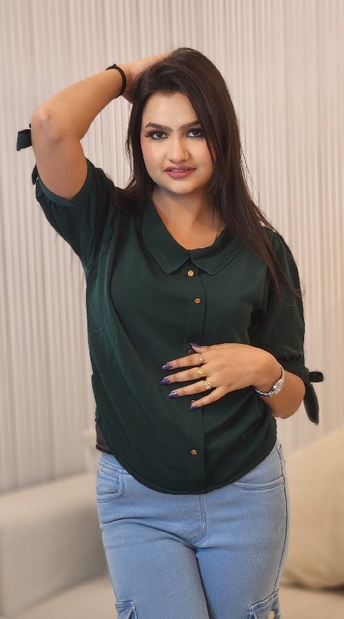 Black ,Green solid Opaque Casual Shirt