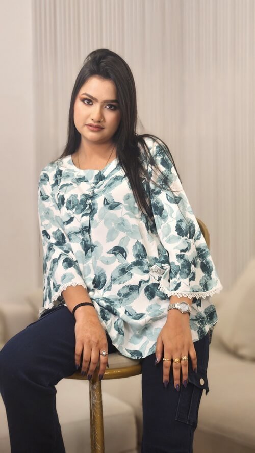 Floral Printed Bell Sleeve Top