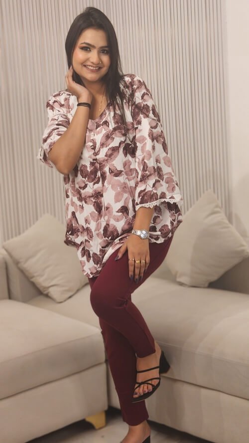 Floral Printed Bell Sleeve Top