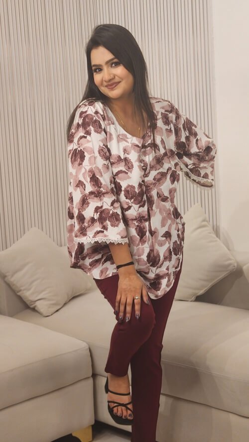 Floral Printed Bell Sleeve Top