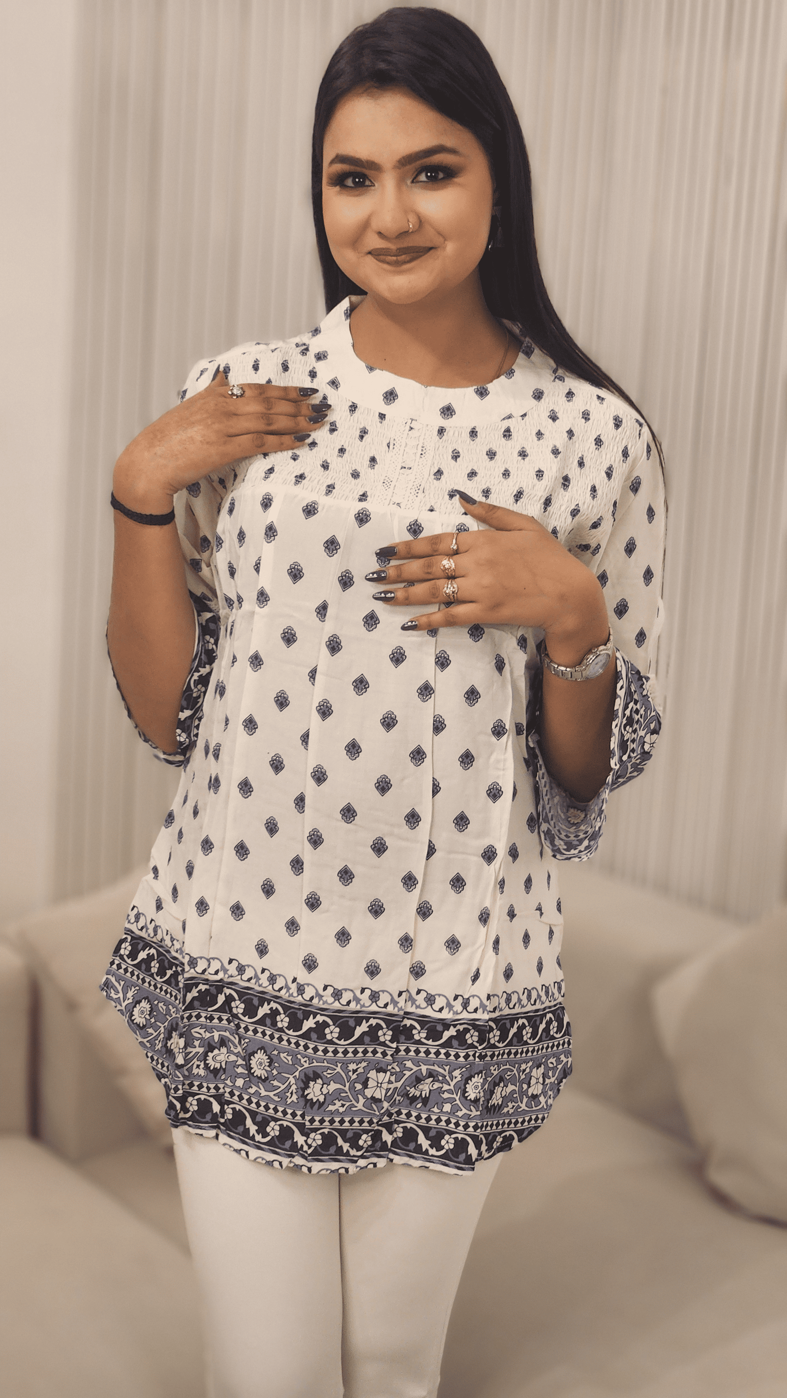 Women Floral Printed Mandarin