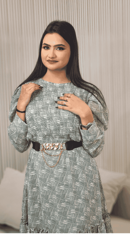 Floral Print Georgette Midi Dress