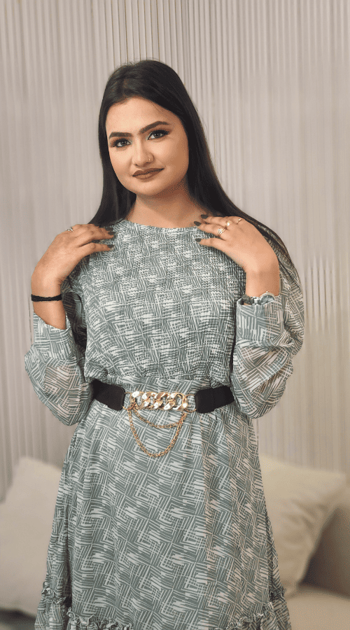 Floral Print Georgette Midi Dress