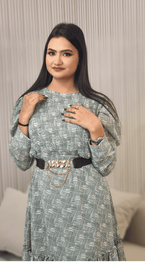 Floral Print Georgette Midi Dress