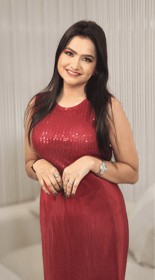 Maroon & Black Sequin Embroidered Self Design Round Neck Gathered Detailed Maxi Dress