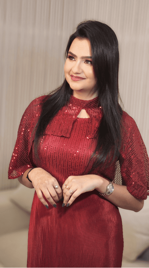 Maroon & Black Sequin Embroidered Self Design Round Neck Gathered Detailed Maxi Dress