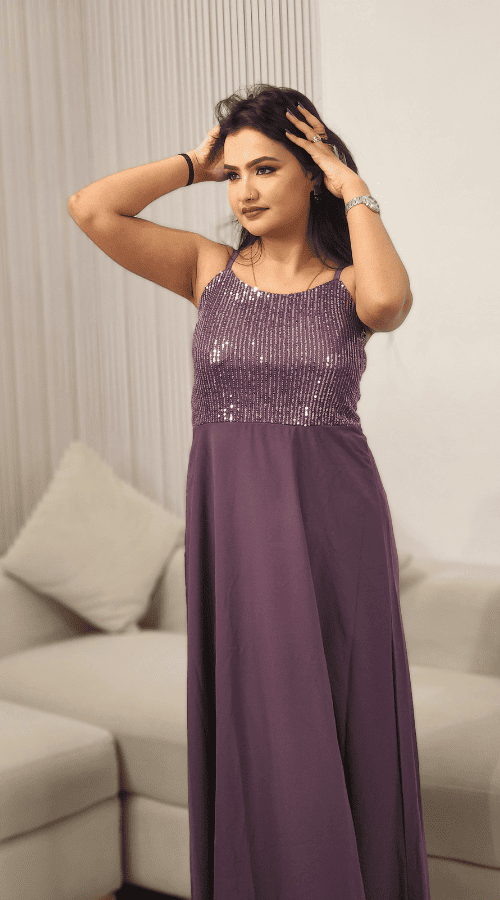 Women Pleated Wrap Maxi Dress