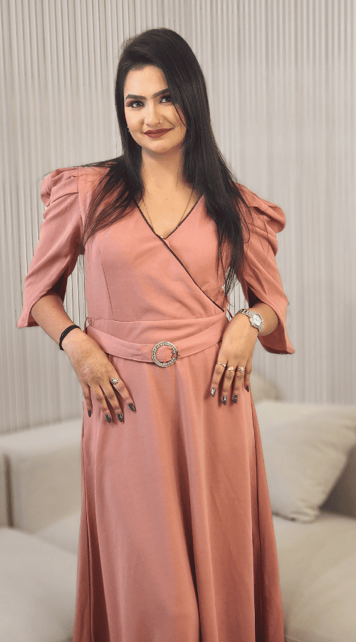 Women Fit and Flare Pink Dress