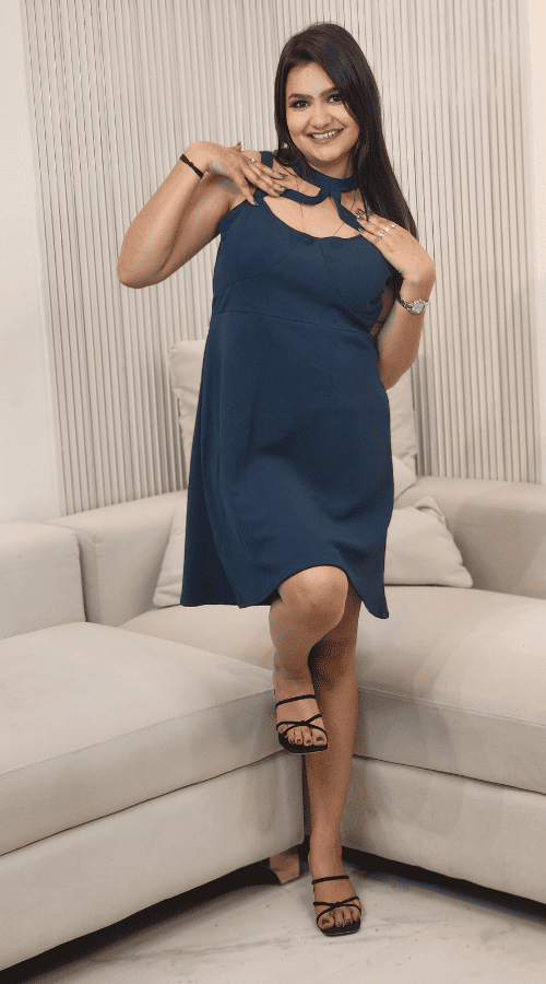 Women’s Keyhole Neck Skater Dress