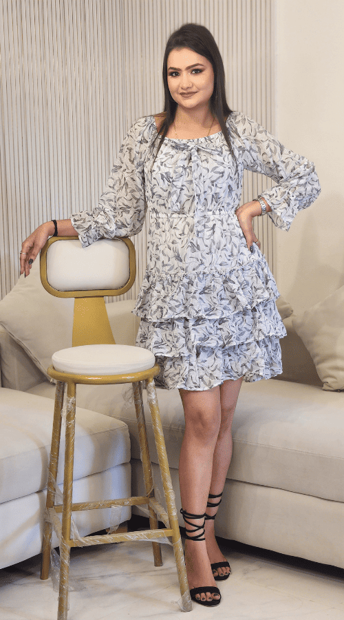 Flare Printed Short dress