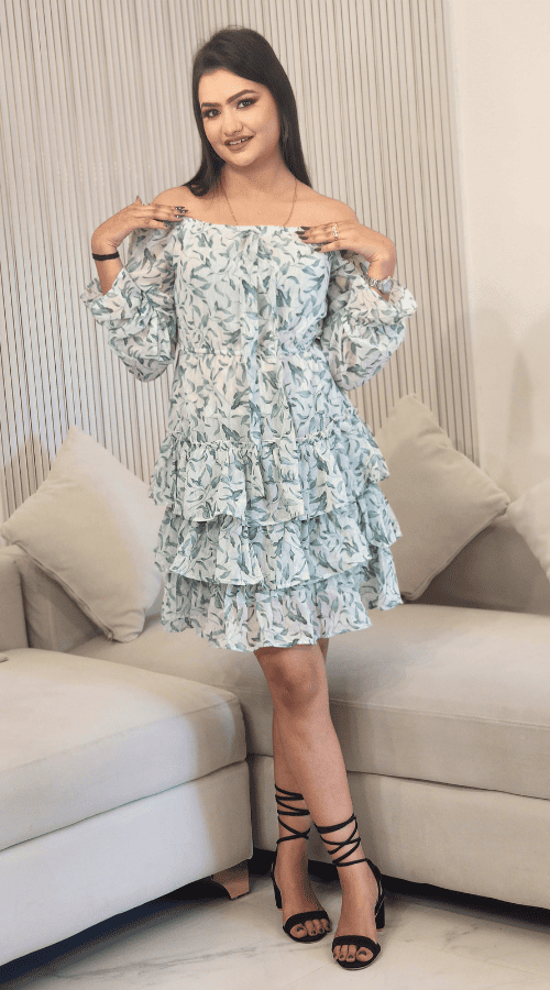 Flare Printed Short dress