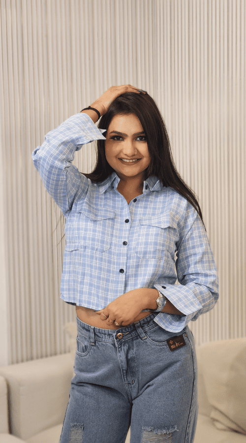 Women Regular Fit Checkered Spread Collar Casual Shirt