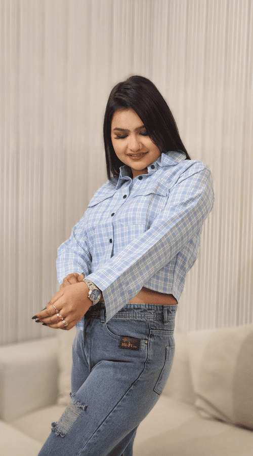 Women Regular Fit Checkered Spread Collar Casual Shirt