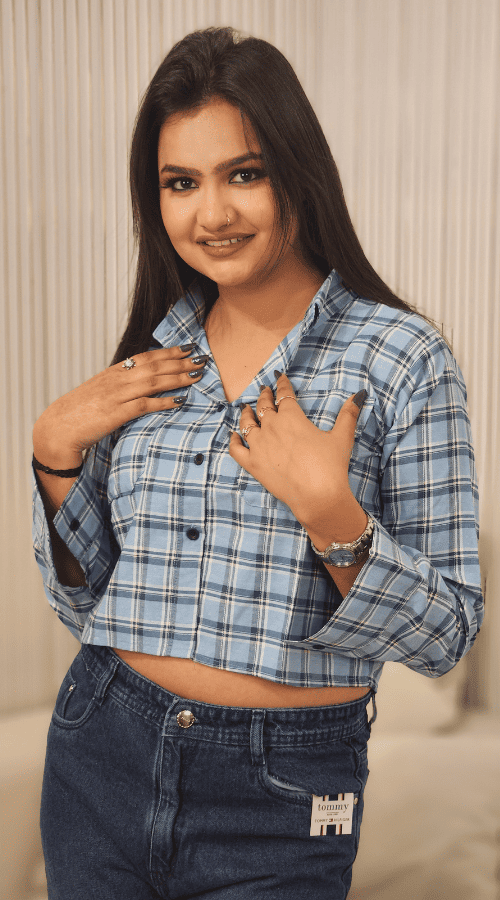 Women Regular Fit Checkered Spread Collar Casual Shirt