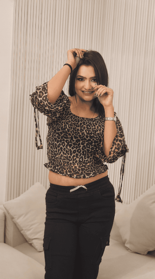 Black regular peplum top