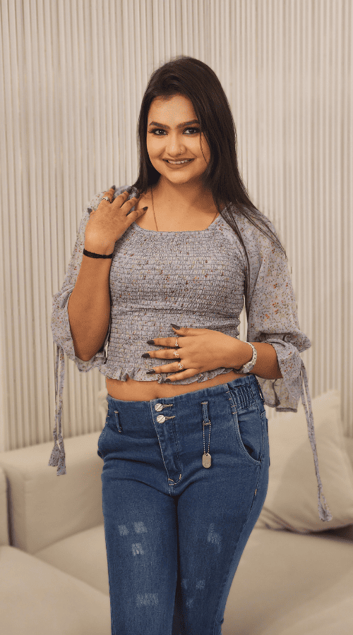 Black regular peplum top