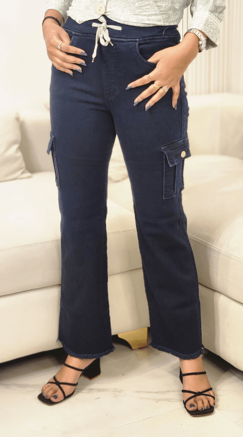 Women Straight Fit Stretchable Cargo Jeans