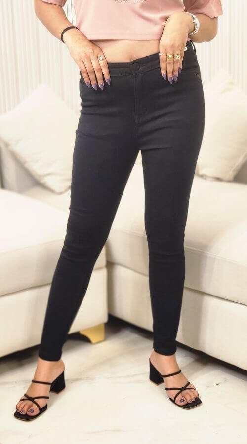 Women Slim High Rise Black Jeans