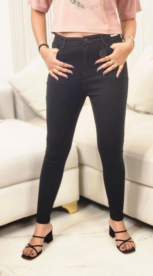 Women Slim High Rise Black Jeans