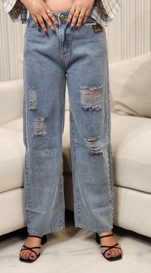 Women Regular High Rise Mildly Distressed Stretchable Jeans