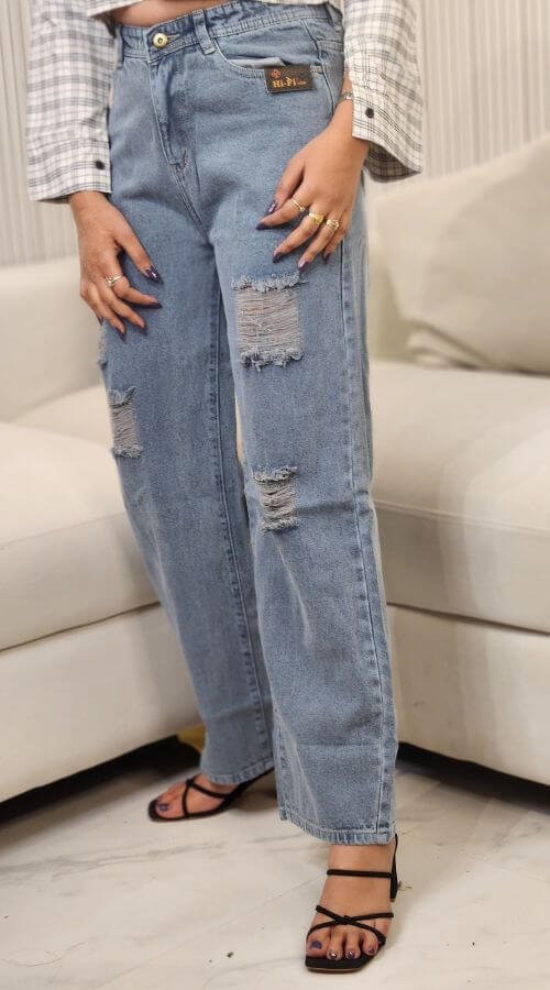 Women Regular High Rise Mildly Distressed Stretchable Jeans