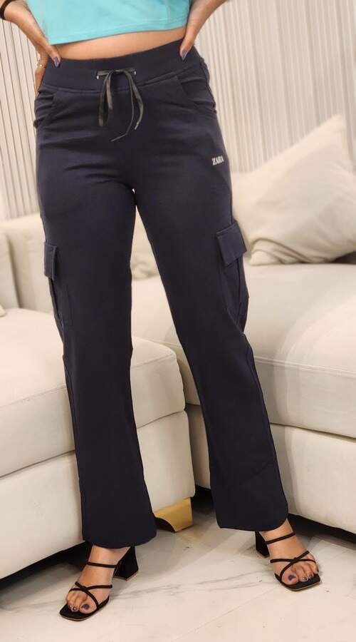 Women Plain White Dry Fit T-shirt And Cargo Track Set