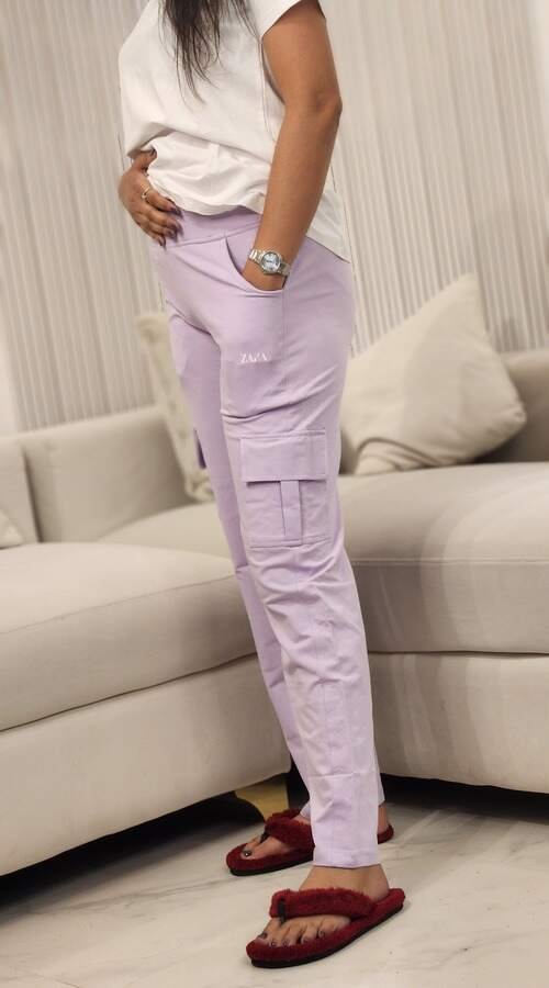 Women Plain White Dry Fit T-shirt And Cargo Track Set