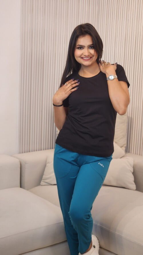 Women Plain Dry Fit t-shirt & Casual Cotton Slim Fit Track Pants