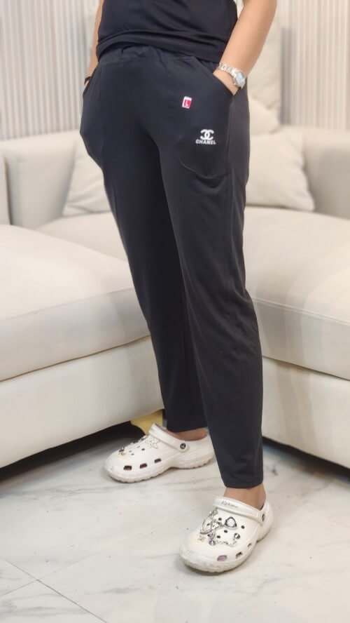 Women Plain Dry Fit t-shirt & Casual Cotton Slim Fit Track Pants