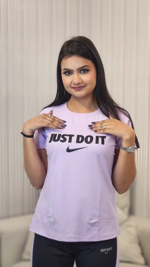 JDI SWSH Women Printed Round Neck Cotton Blend T-shirt & Trouser